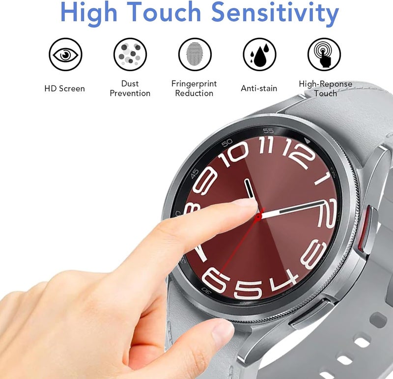 SPGUARD [2 Pack for Samsung Galaxy Watch 6 Classic 43mm Screen Protector,Auto-alignment Installation Kit Accessories Full Protective Tempered Glass Film Compatible with Galaxy Watch6 Classic 43mm - Image 4